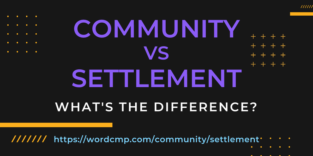 Difference between community and settlement