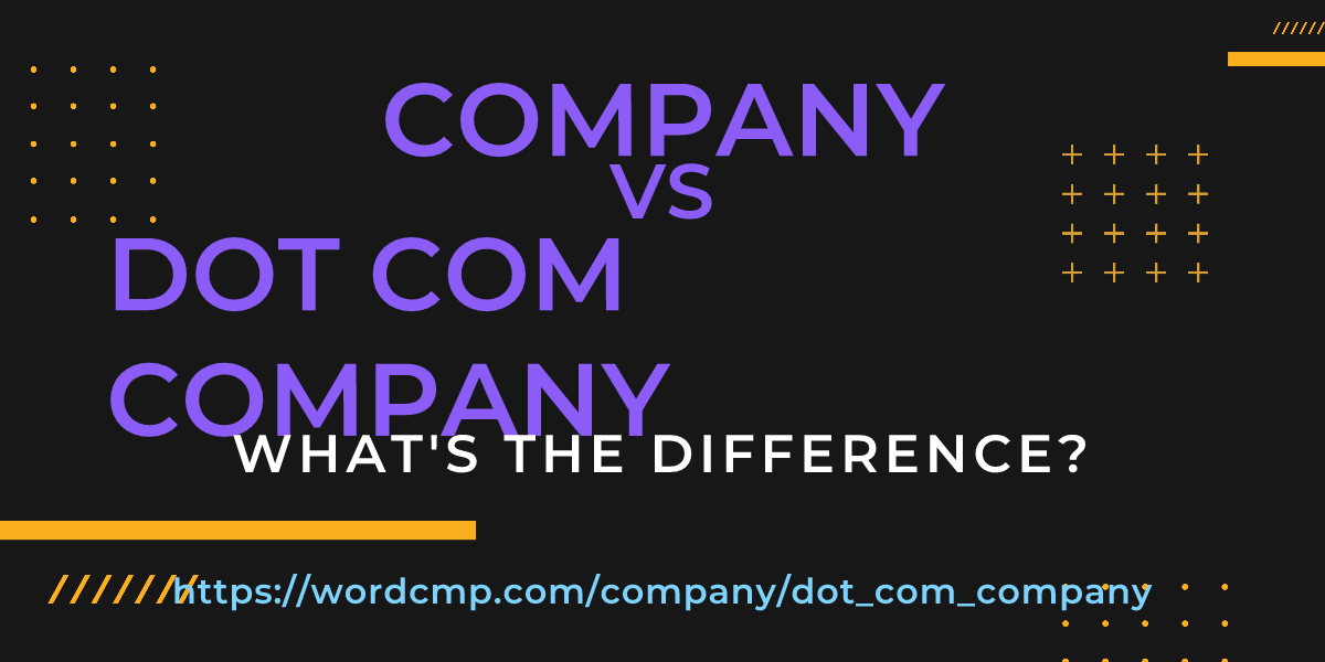 Difference between company and dot com company