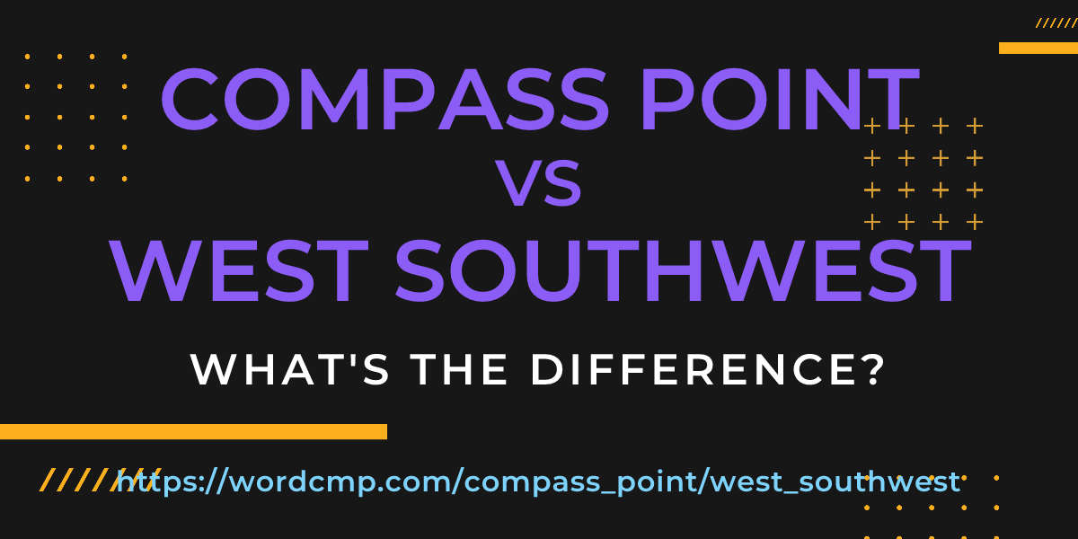 Difference between compass point and west southwest