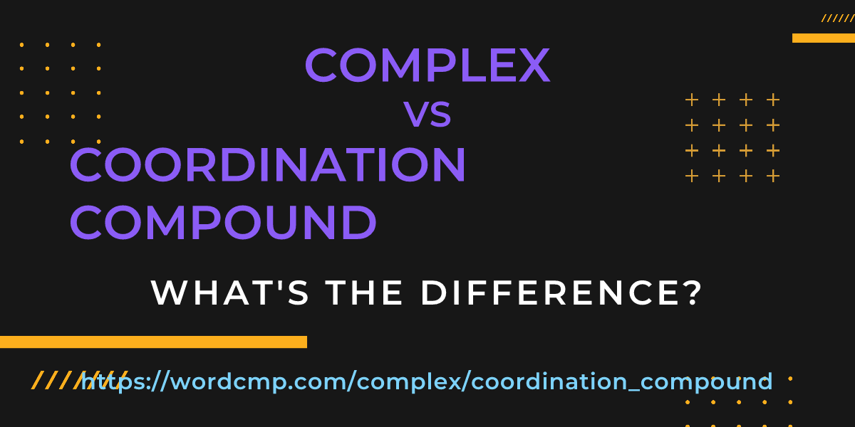 Difference between complex and coordination compound