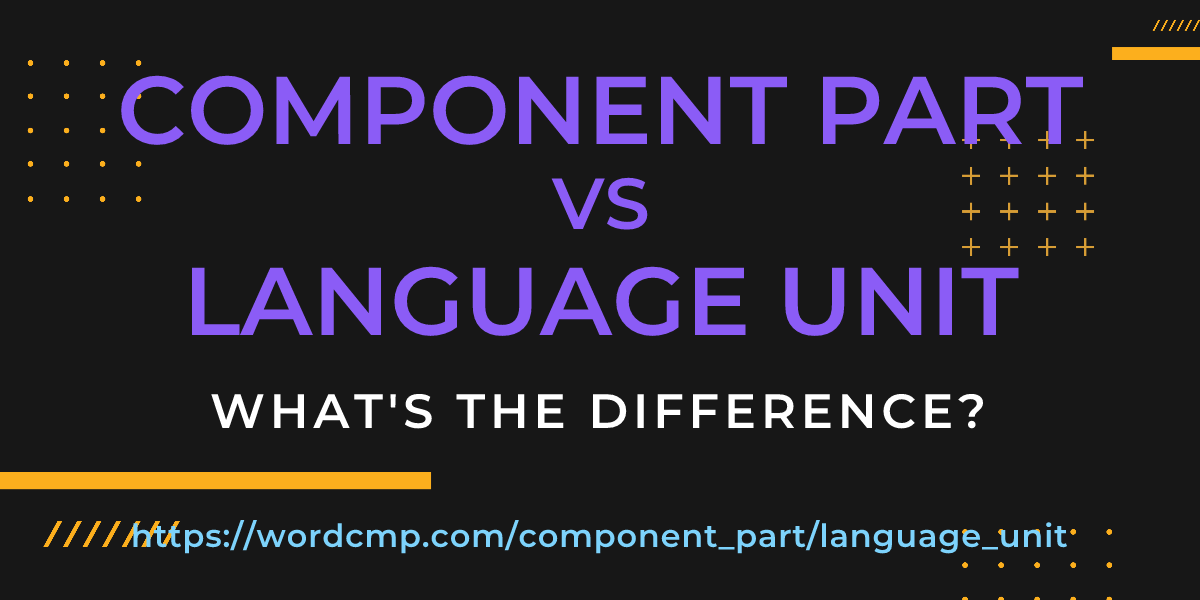 Difference between component part and language unit