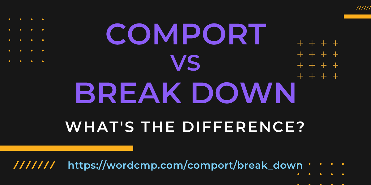 Difference between comport and break down
