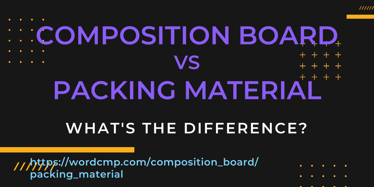 Difference between composition board and packing material