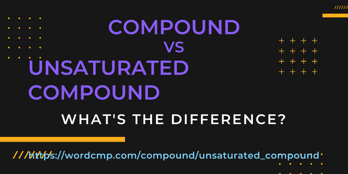 Difference between compound and unsaturated compound