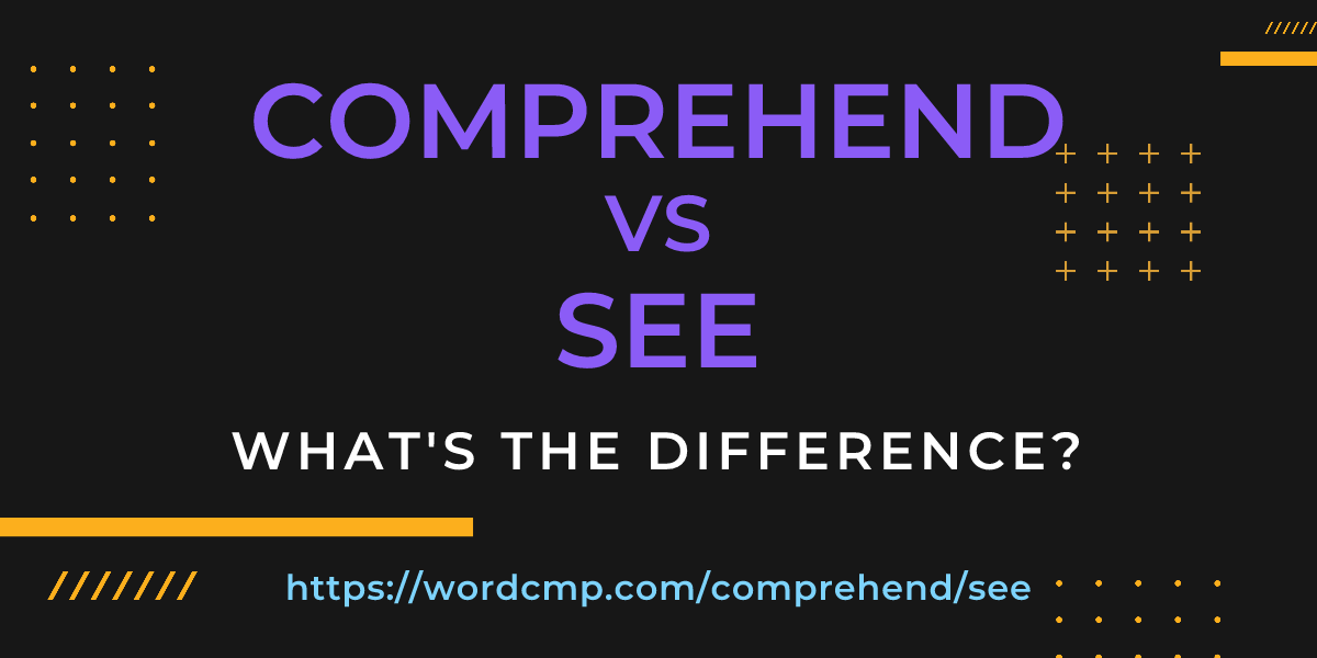 Difference between comprehend and see