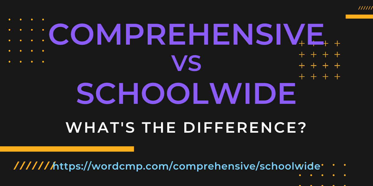 Difference between comprehensive and schoolwide