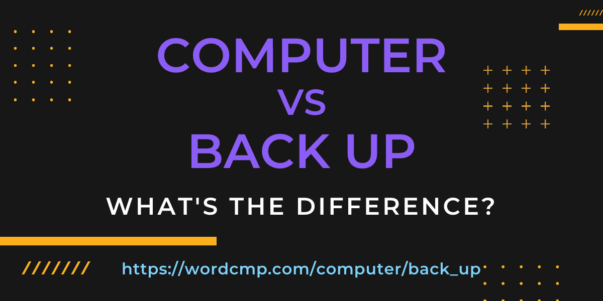 Difference between computer and back up