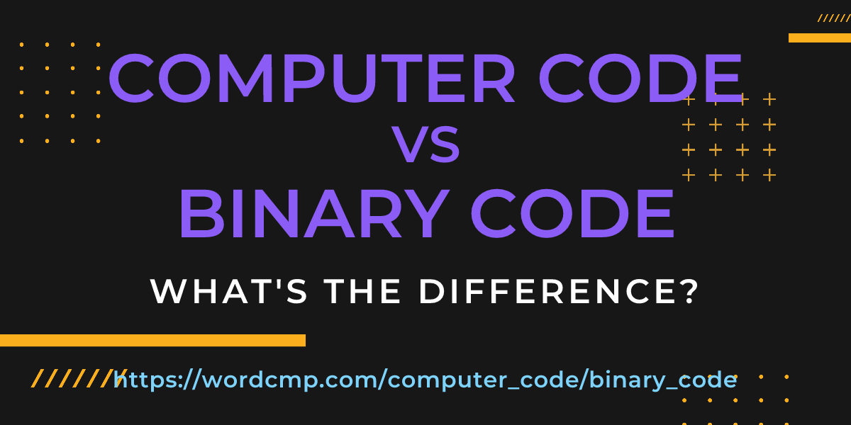 Difference between computer code and binary code