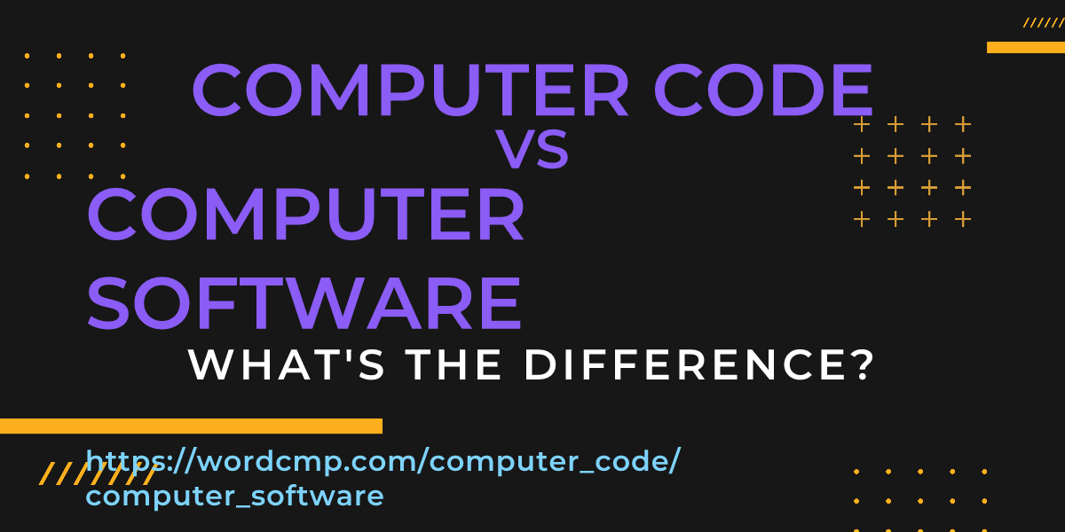 Difference between computer code and computer software