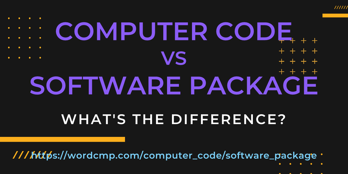 Difference between computer code and software package