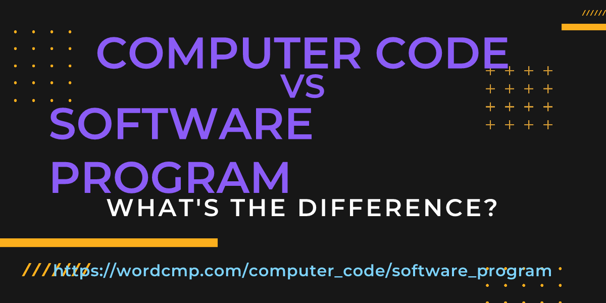 Difference between computer code and software program