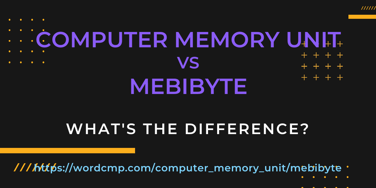 Difference between computer memory unit and mebibyte