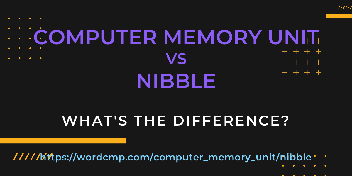 Difference between computer memory unit and nibble