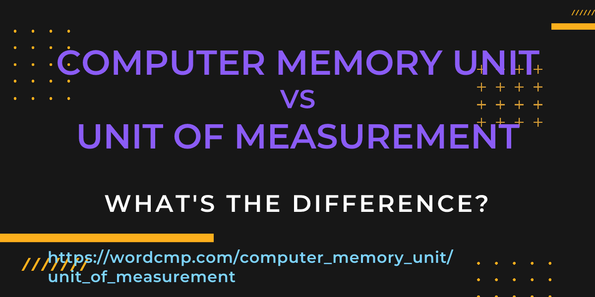 Difference between computer memory unit and unit of measurement