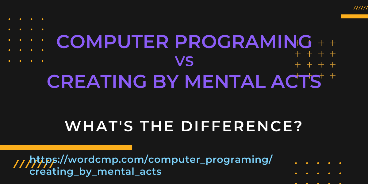 Difference between computer programing and creating by mental acts
