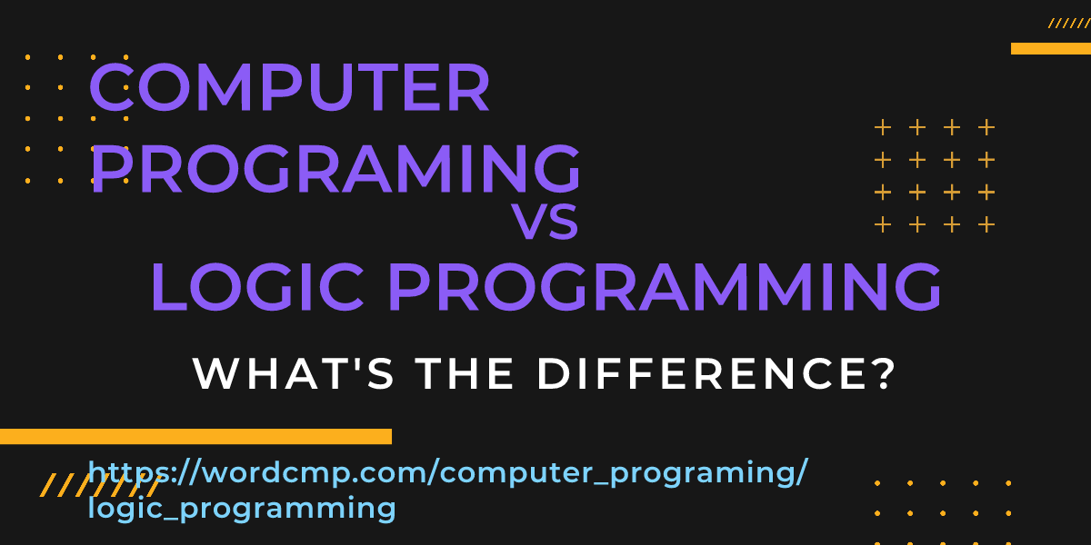 Difference between computer programing and logic programming