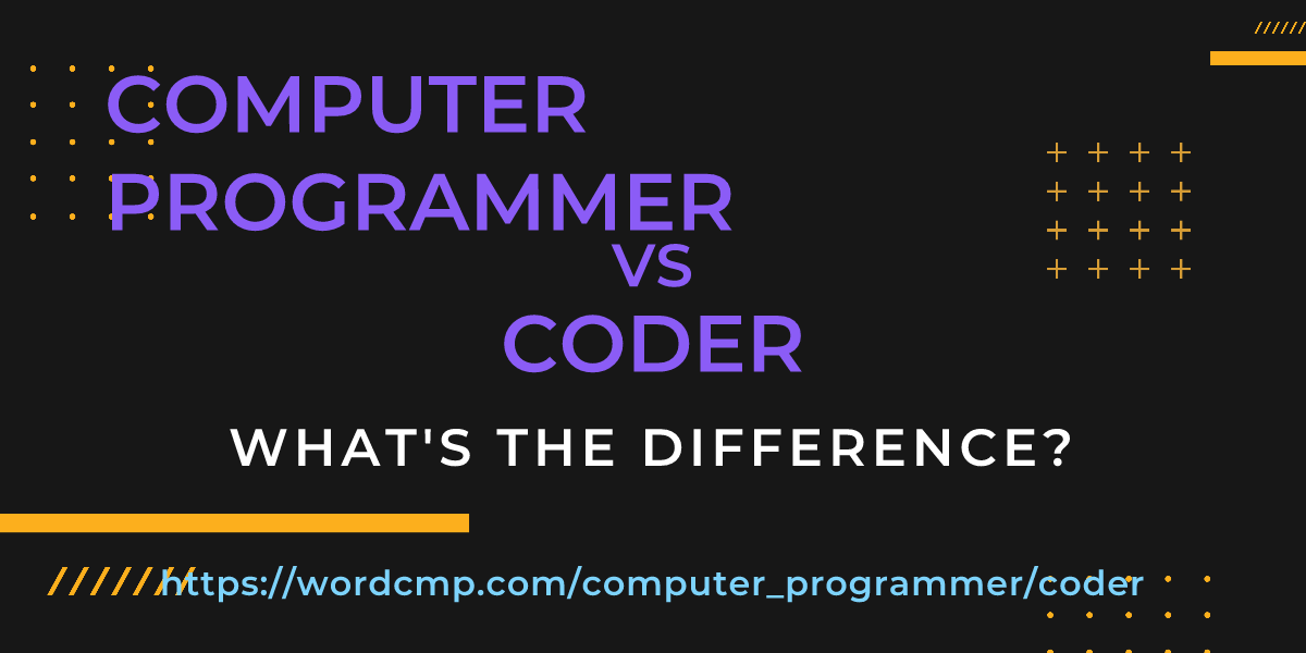Difference between computer programmer and coder