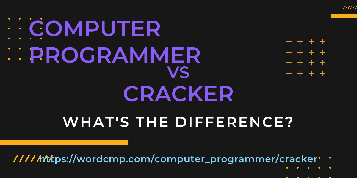Difference between computer programmer and cracker