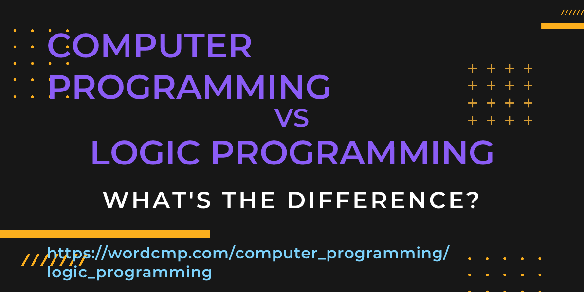 Difference between computer programming and logic programming