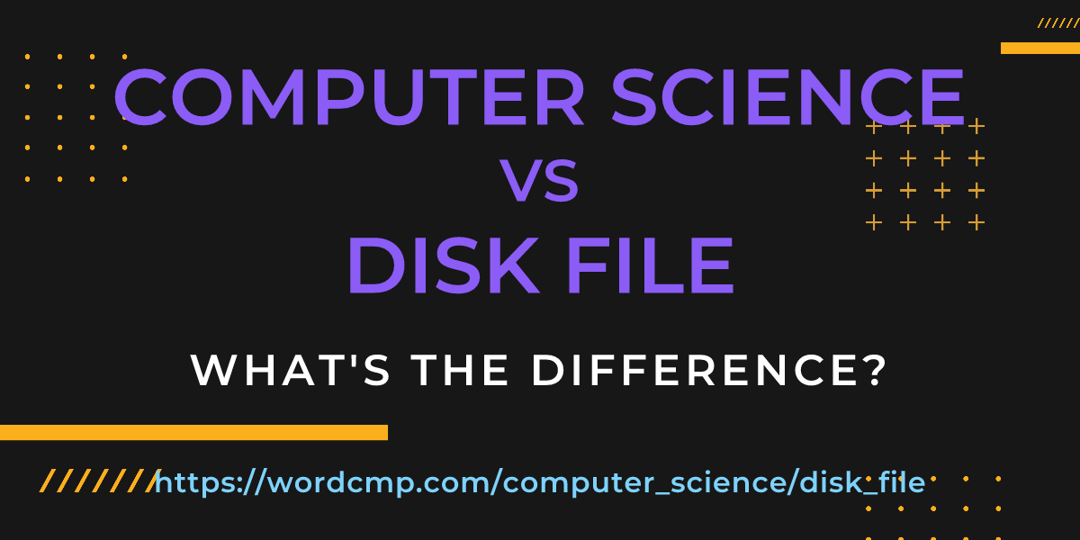 Difference between computer science and disk file