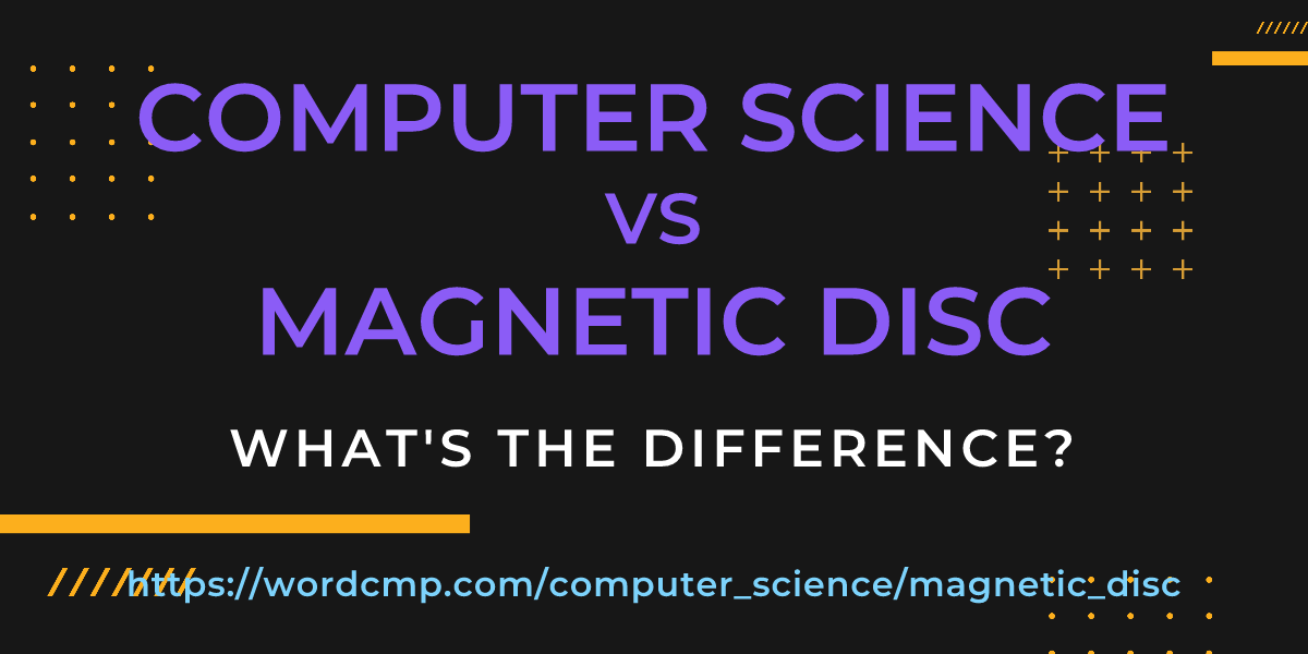 Difference between computer science and magnetic disc