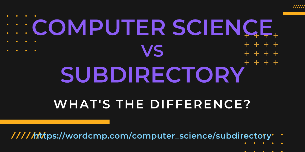 Difference between computer science and subdirectory