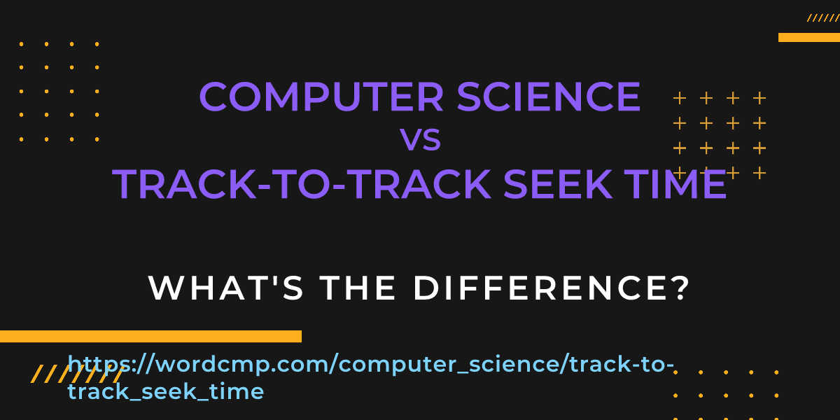 Difference between computer science and track-to-track seek time
