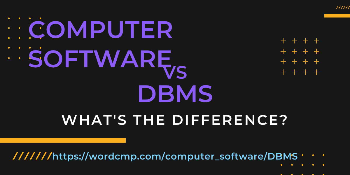 Difference between computer software and DBMS