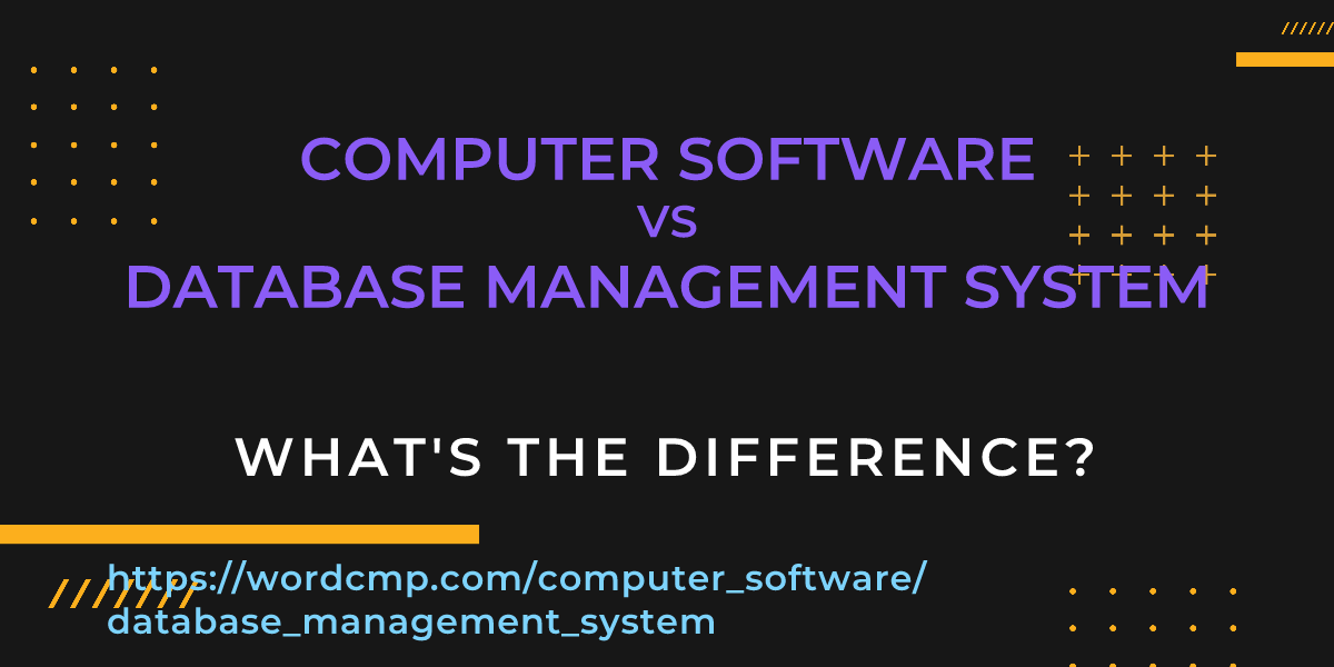 Difference between computer software and database management system