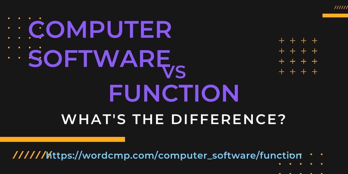 Difference between computer software and function