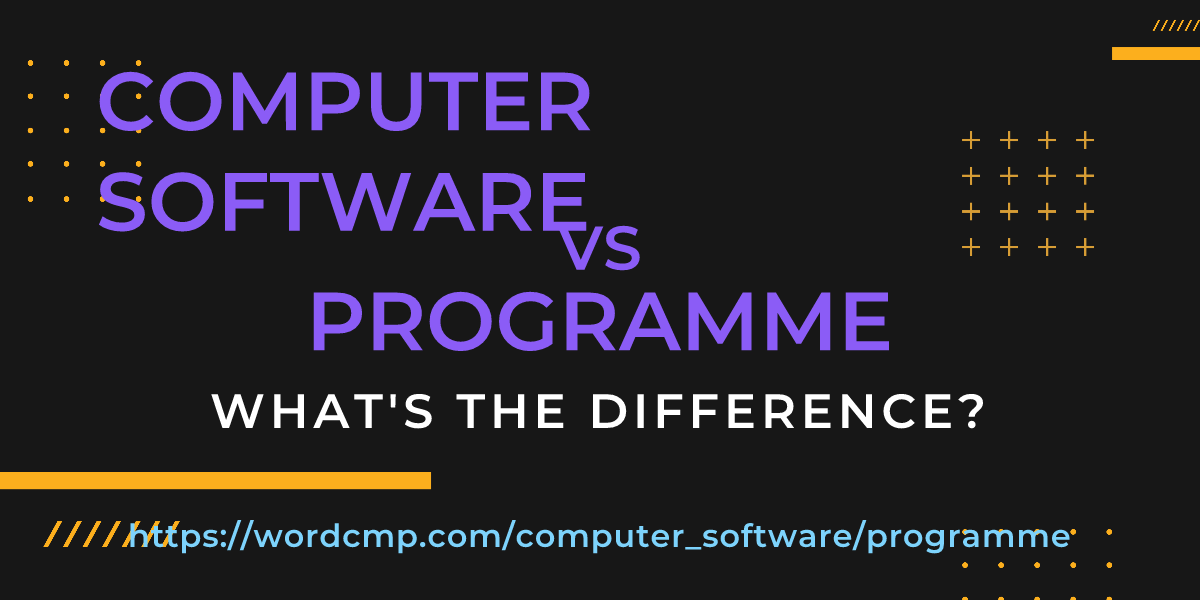 Difference between computer software and programme