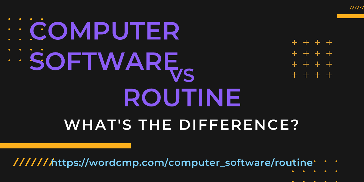 Difference between computer software and routine