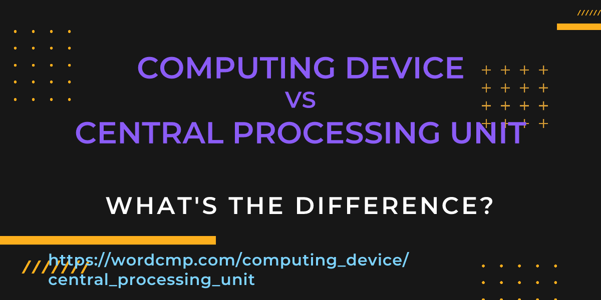 Difference between computing device and central processing unit