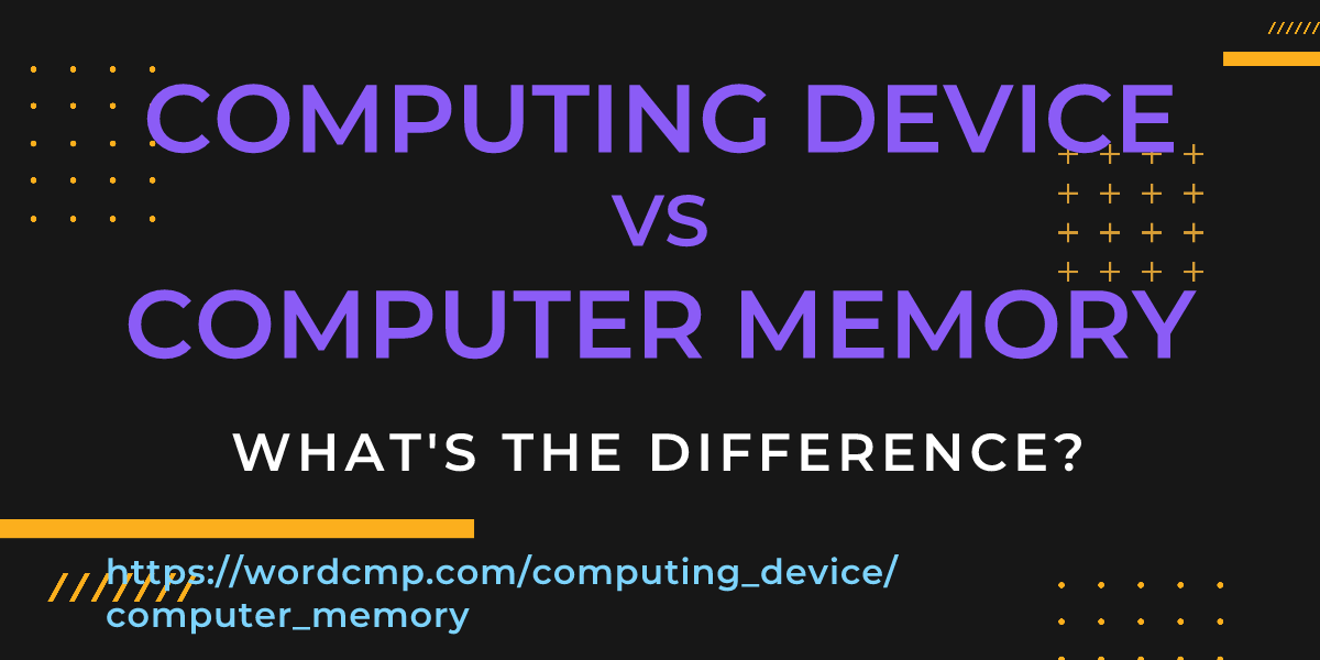 Difference between computing device and computer memory