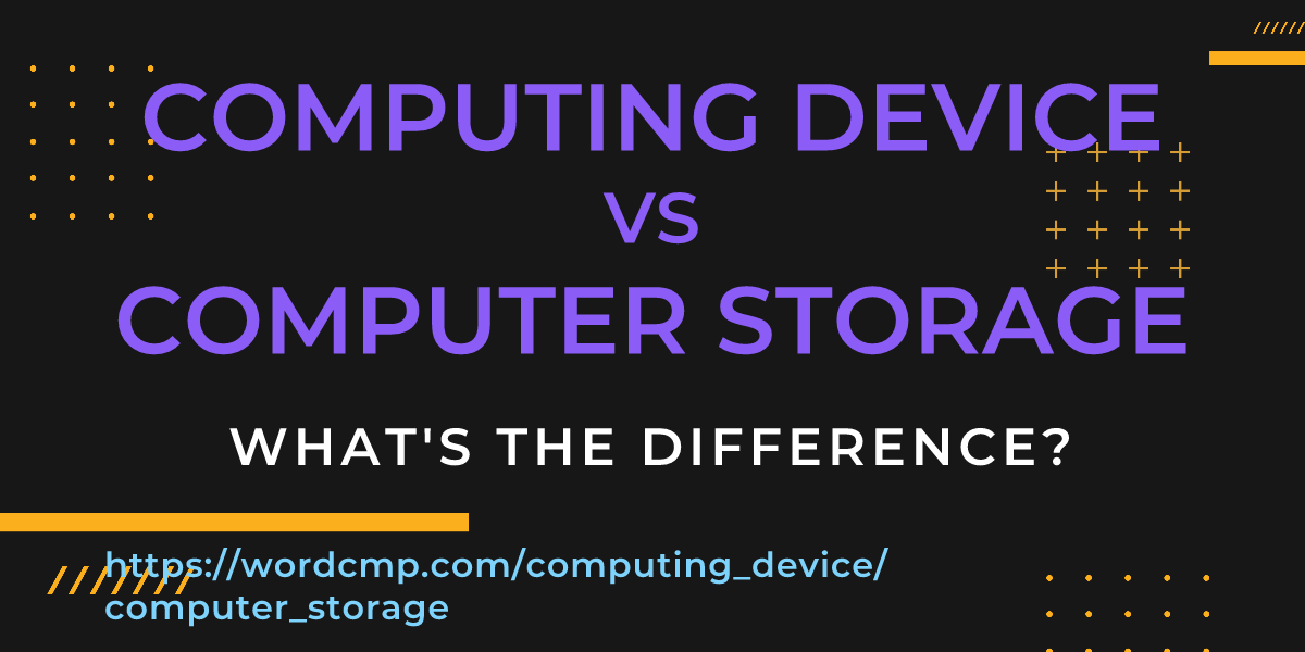 Difference between computing device and computer storage
