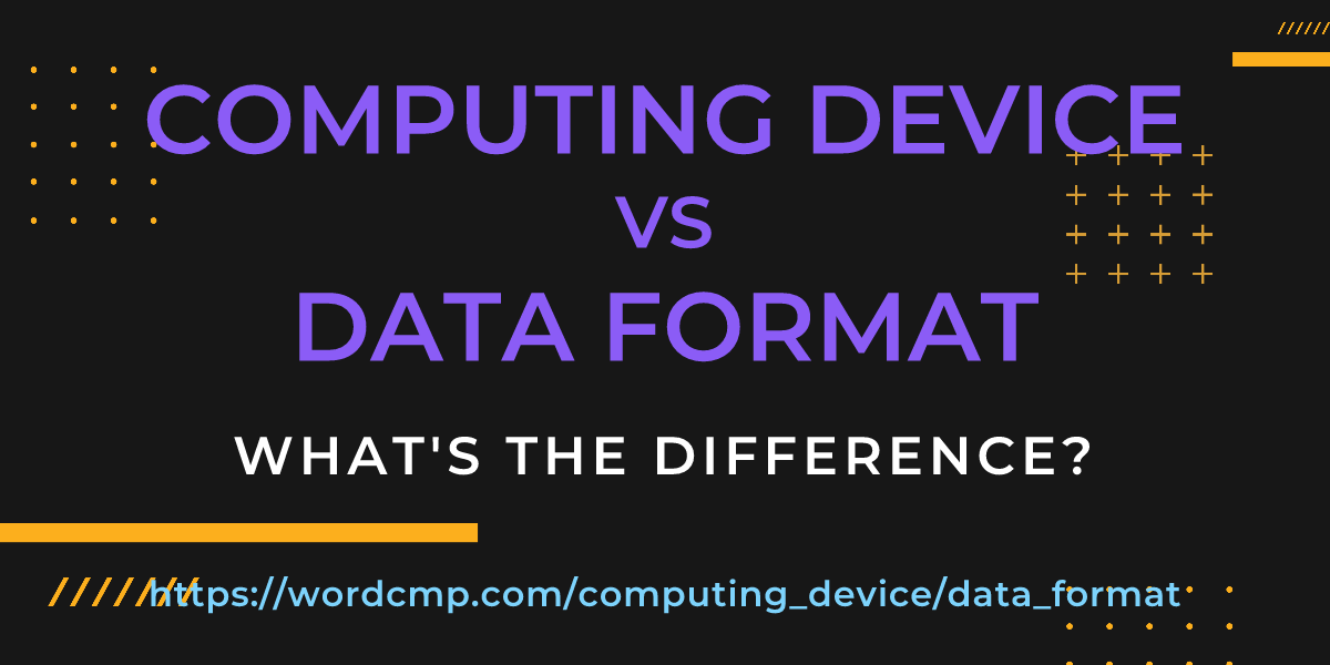 Difference between computing device and data format