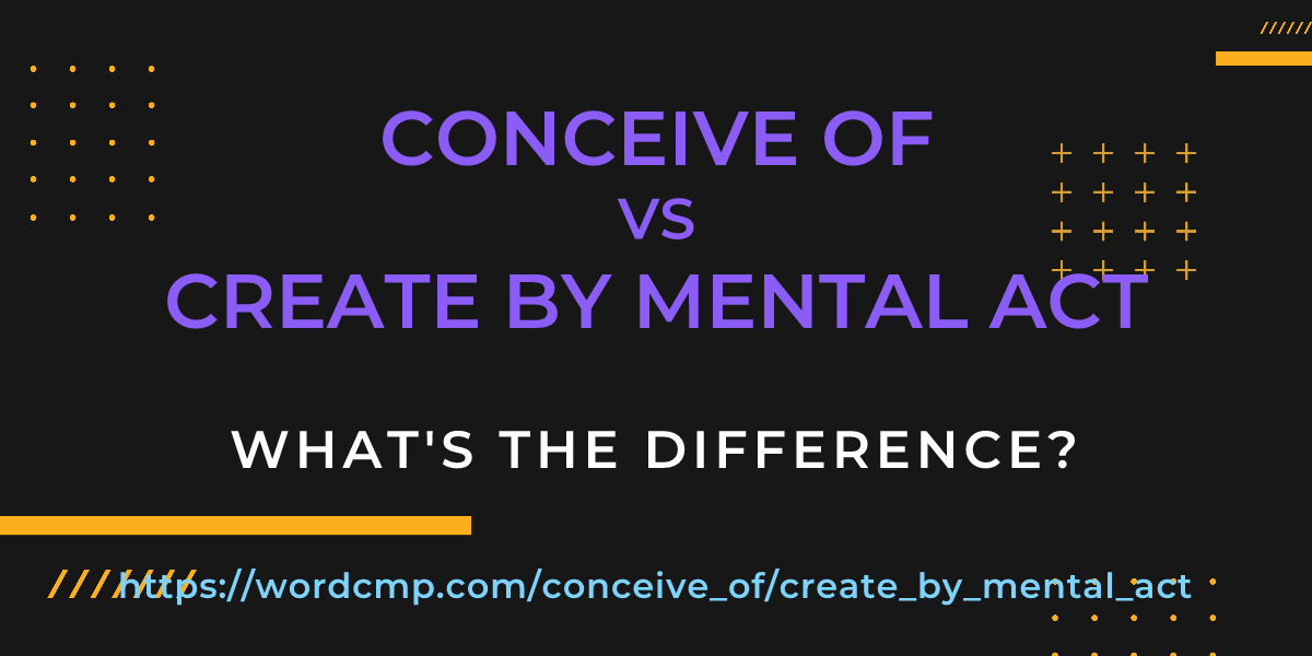 Difference between conceive of and create by mental act