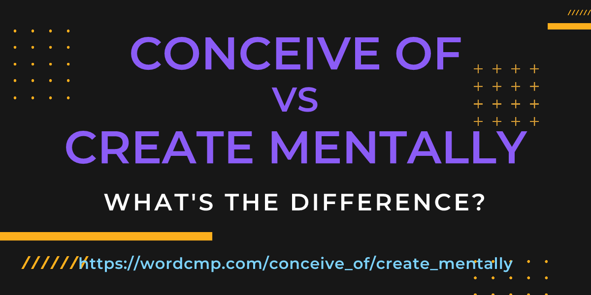 Difference between conceive of and create mentally