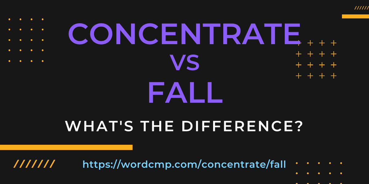 Difference between concentrate and fall