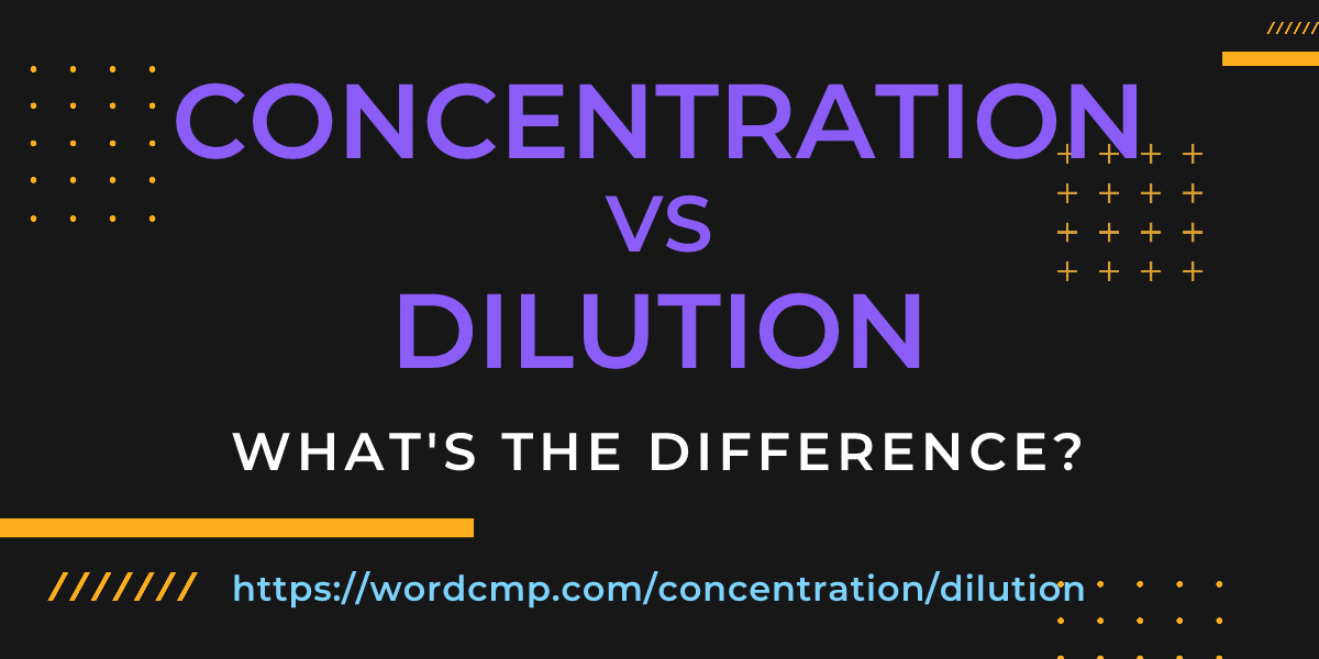 Difference between concentration and dilution