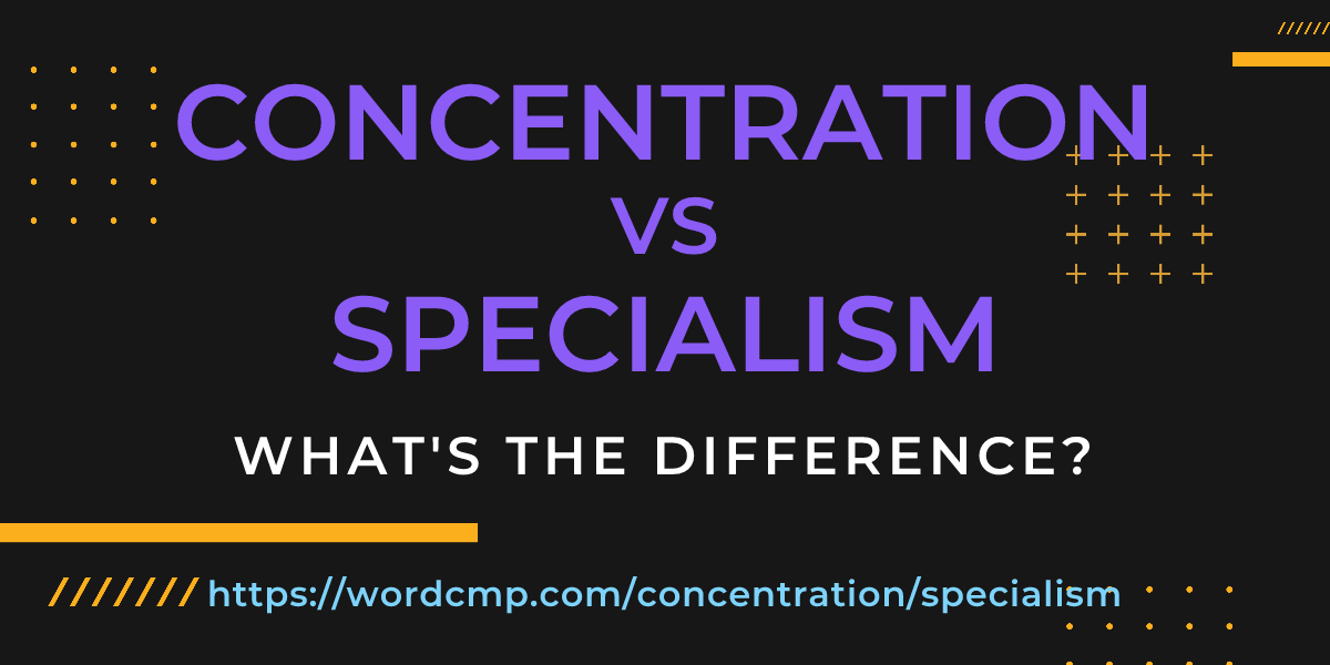 Difference between concentration and specialism
