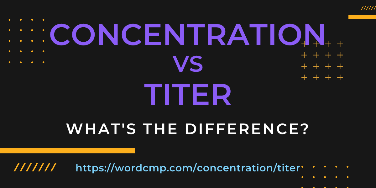 Difference between concentration and titer