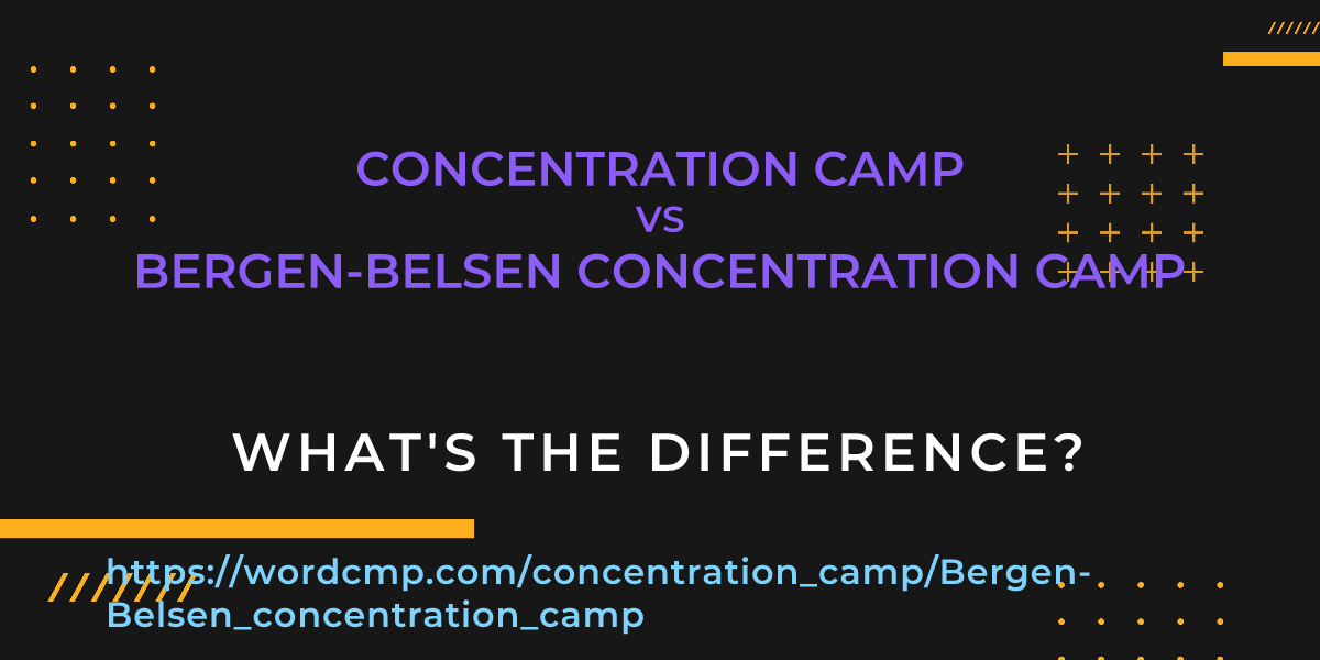 Difference between concentration camp and Bergen-Belsen concentration camp