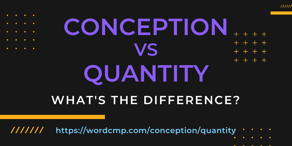 Difference between conception and quantity