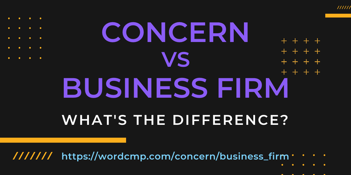 Difference between concern and business firm