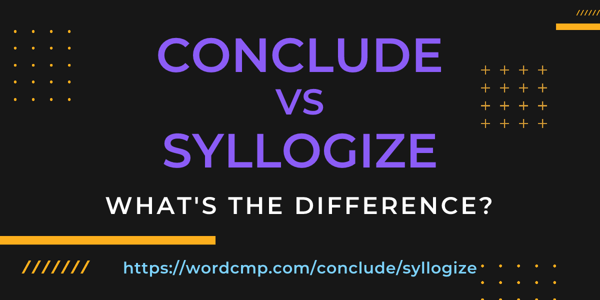 Difference between conclude and syllogize