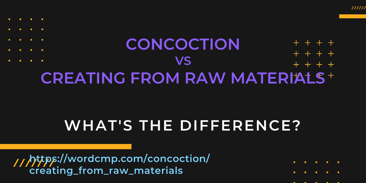 Difference between concoction and creating from raw materials