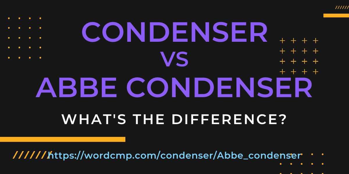 Difference between condenser and Abbe condenser