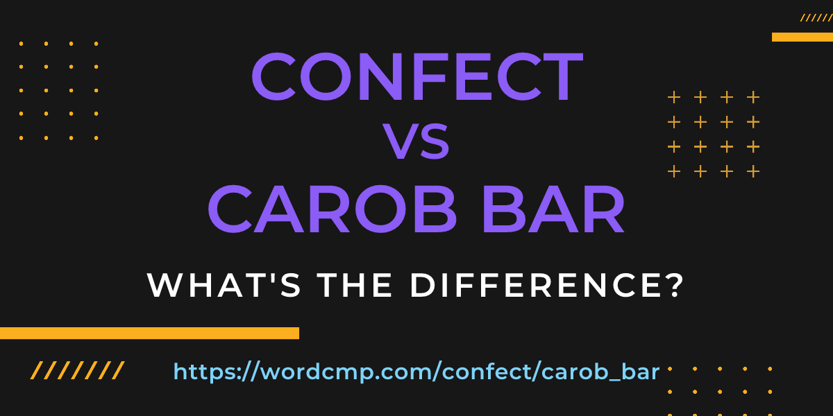 Difference between confect and carob bar