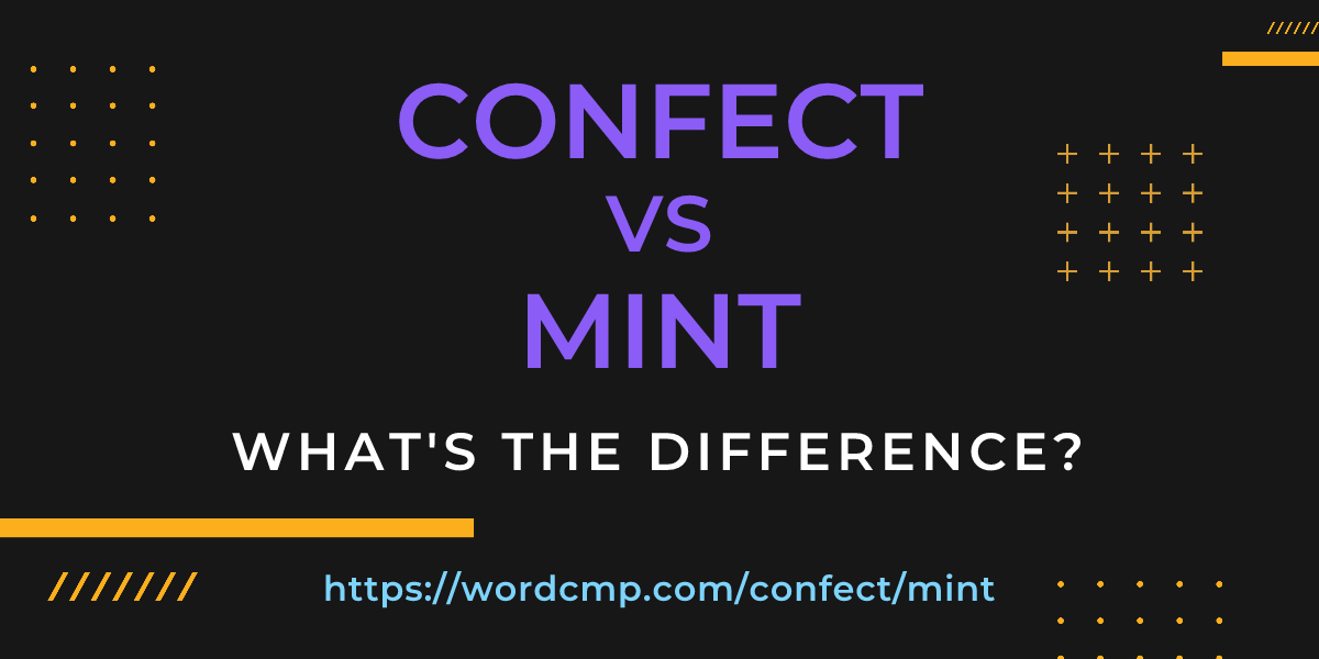 Difference between confect and mint